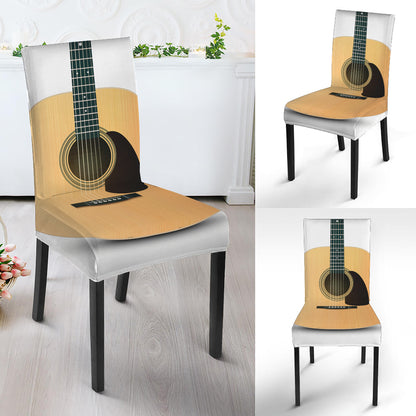 Acoustic Guitar Print Dining Chair Slipcover