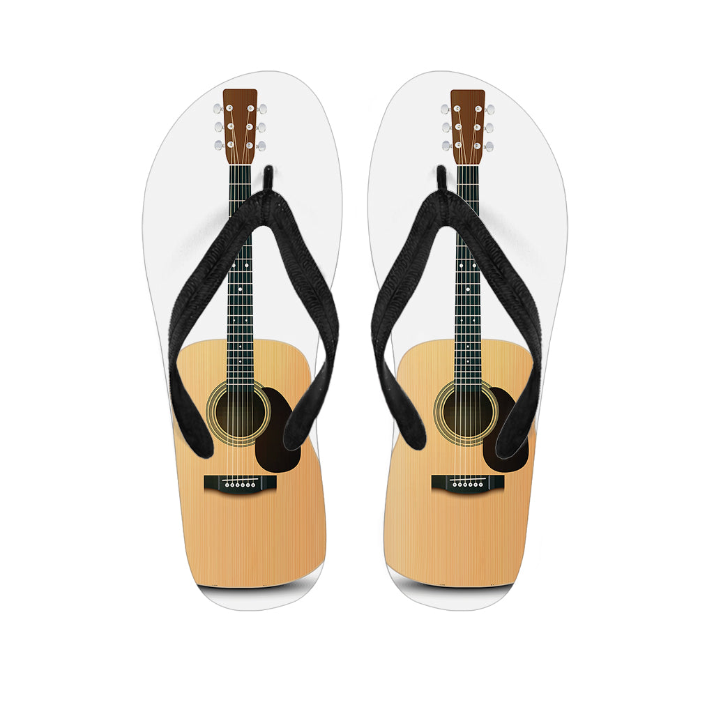 Acoustic Guitar Print Flip Flops