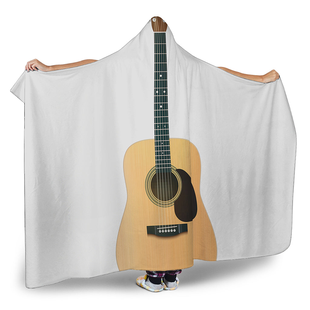 Acoustic Guitar Print Hooded Blanket