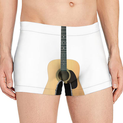 Acoustic Guitar Print Men's Boxer Briefs