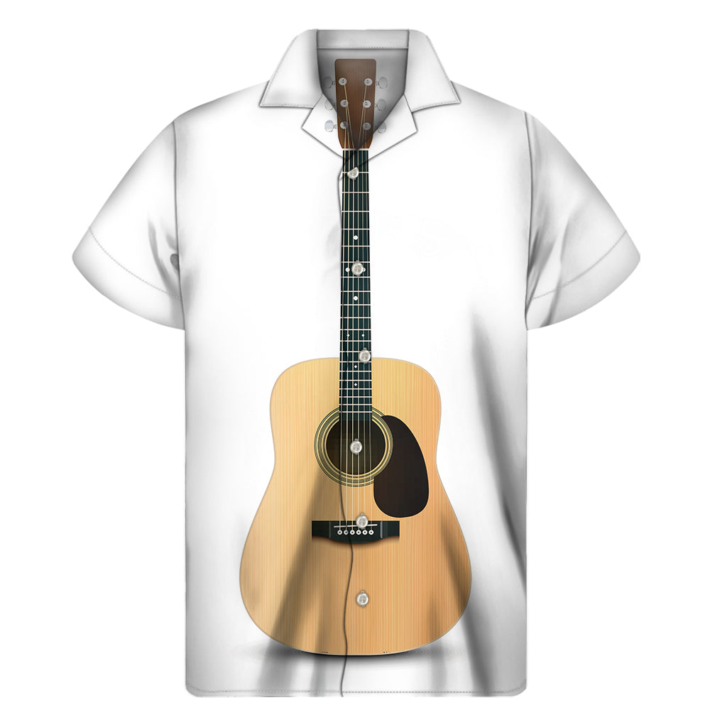 Acoustic Guitar Print Men's Short Sleeve Shirt