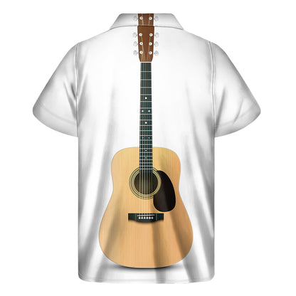 Acoustic Guitar Print Men's Short Sleeve Shirt