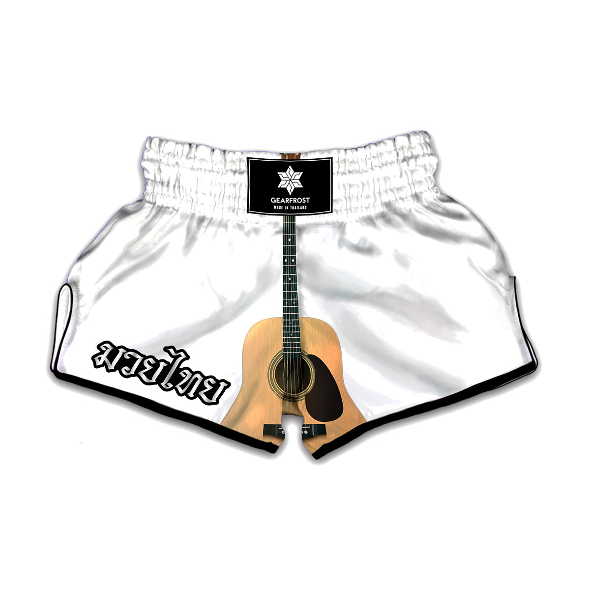 Acoustic Guitar Print Muay Thai Boxing Shorts