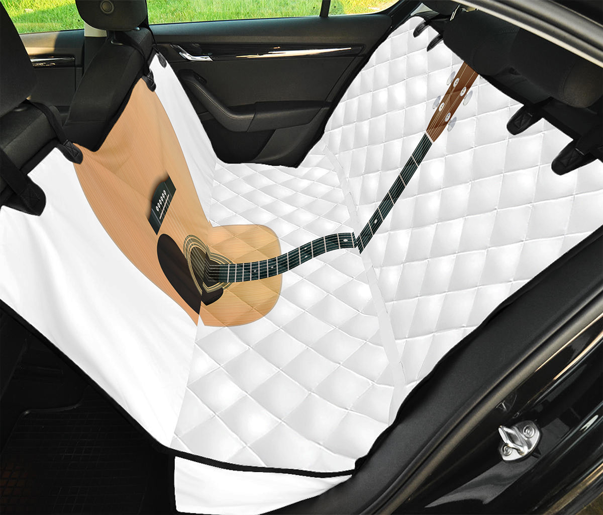 Acoustic Guitar Print Pet Car Back Seat Cover