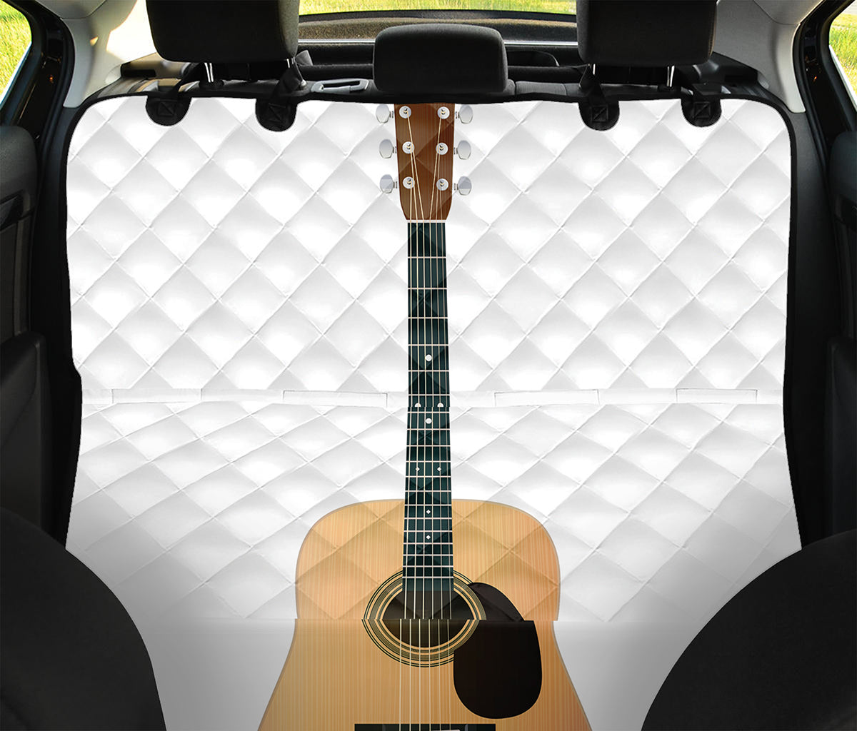 Acoustic Guitar Print Pet Car Back Seat Cover