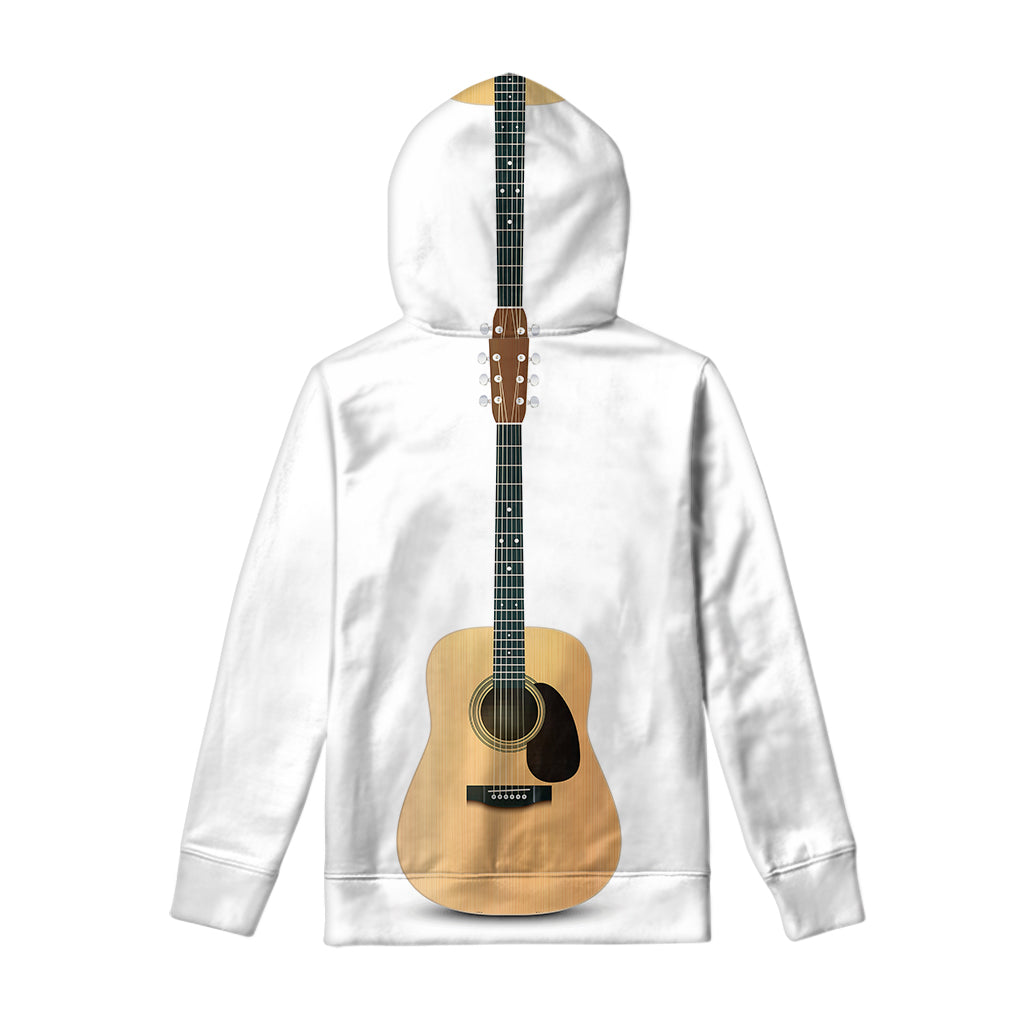 Acoustic Guitar Print Pullover Hoodie