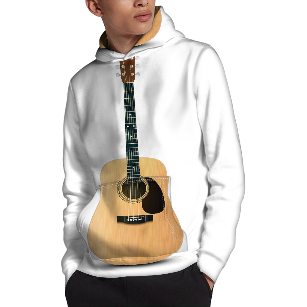 Acoustic Guitar Print Pullover Hoodie