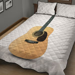 Acoustic Guitar Print Quilt Bed Set