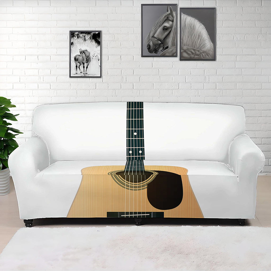 Acoustic Guitar Print Sofa Cover