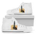 Acoustic Guitar Print White High Top Sneakers