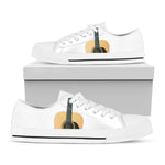 Acoustic Guitar Print White Low Top Shoes