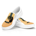 Acoustic Guitar Print White Slip On Sneakers