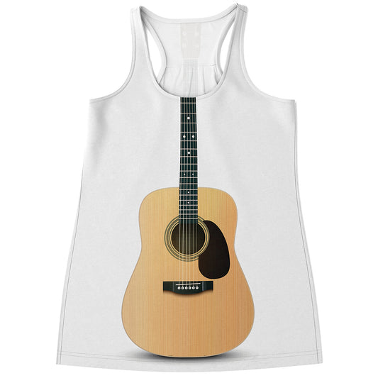 Acoustic Guitar Print Women's Racerback Tank Top
