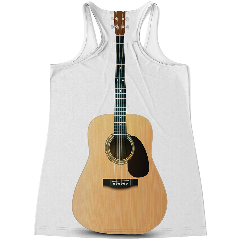 Acoustic Guitar Print Women's Racerback Tank Top