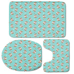 Adorable Beagle Puppy Pattern Print 3 Piece Bath Mat Set