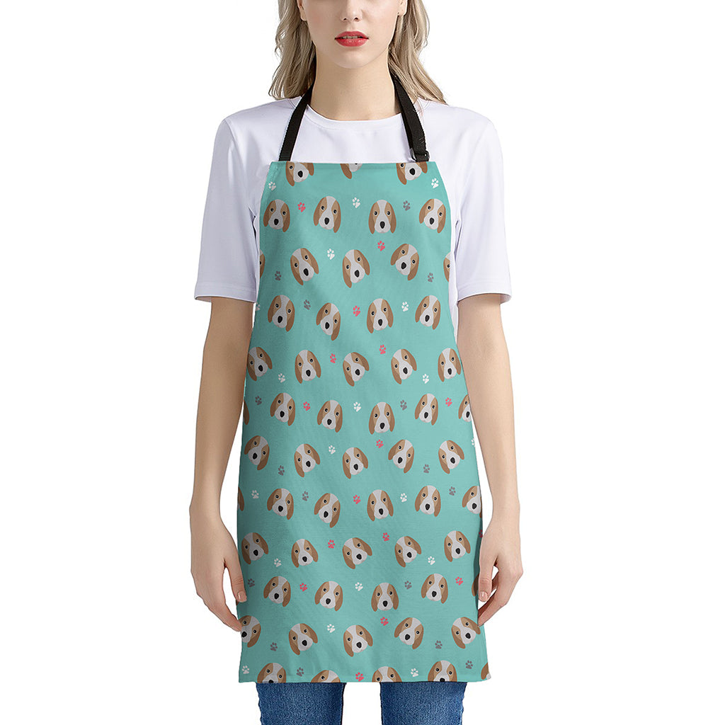 Adorable Beagle Puppy Pattern Print Apron