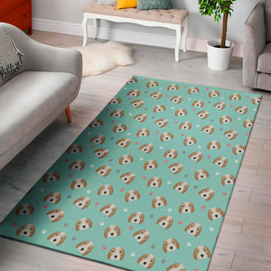 Adorable Beagle Puppy Pattern Print Area Rug