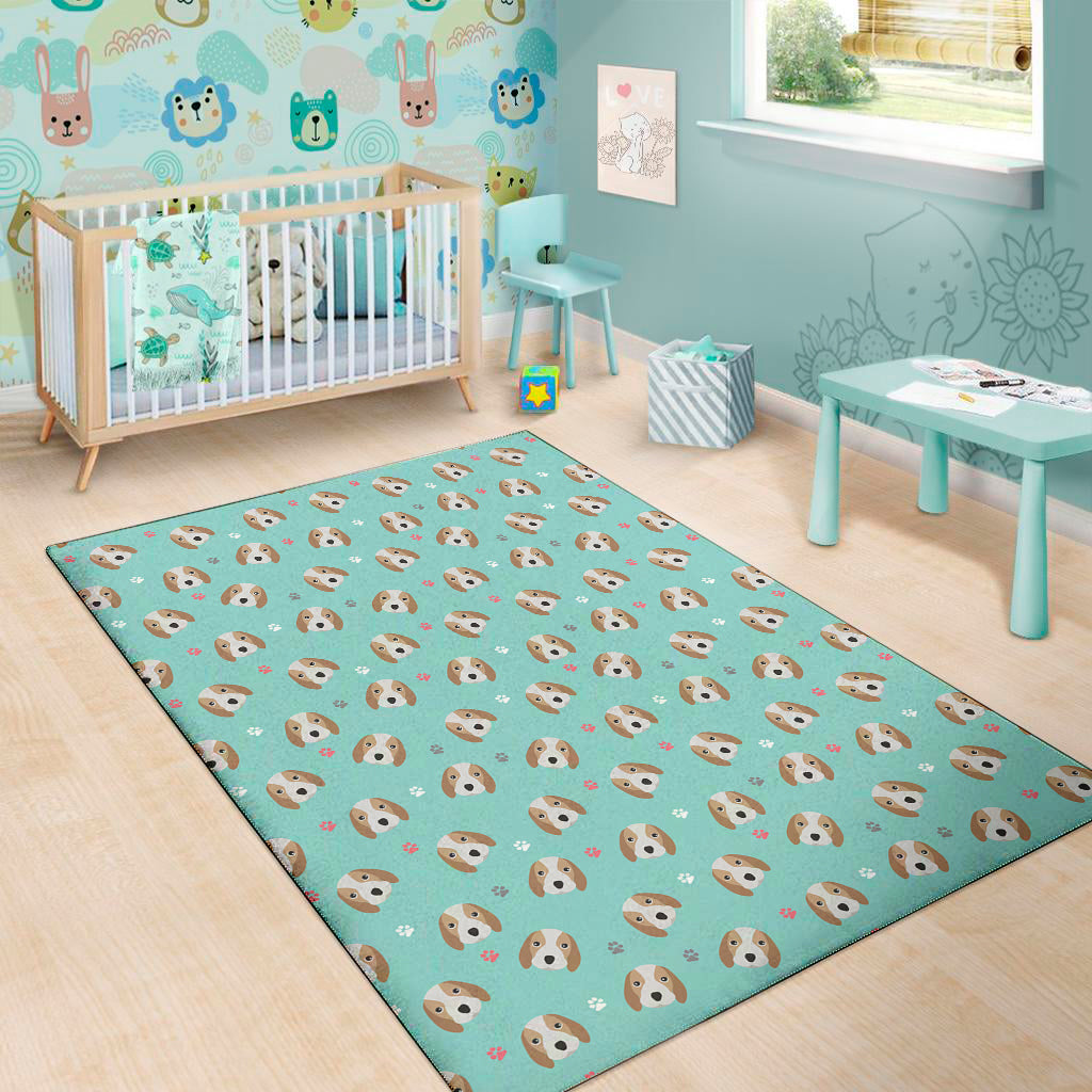 Adorable Beagle Puppy Pattern Print Area Rug