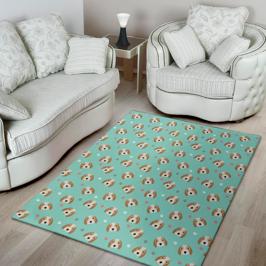 Adorable Beagle Puppy Pattern Print Area Rug