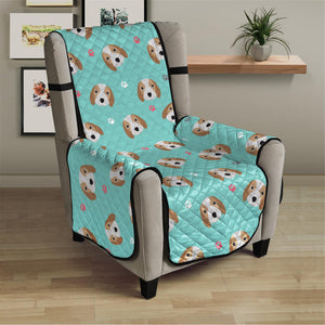 Adorable Beagle Puppy Pattern Print Armchair Protector