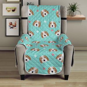 Adorable Beagle Puppy Pattern Print Armchair Protector