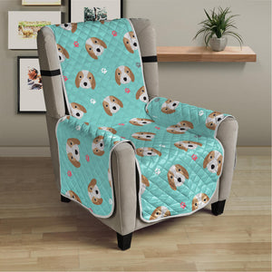 Adorable Beagle Puppy Pattern Print Armchair Protector