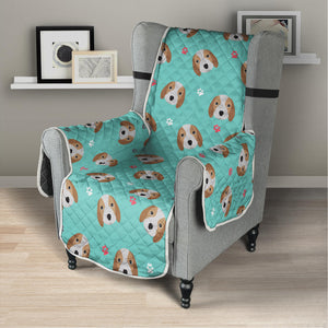 Adorable Beagle Puppy Pattern Print Armchair Protector