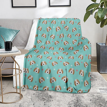 Adorable Beagle Puppy Pattern Print Blanket