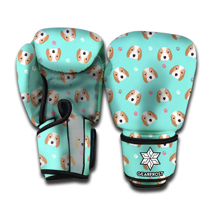 Adorable Beagle Puppy Pattern Print Boxing Gloves