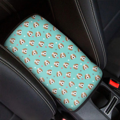 Adorable Beagle Puppy Pattern Print Car Center Console Cover