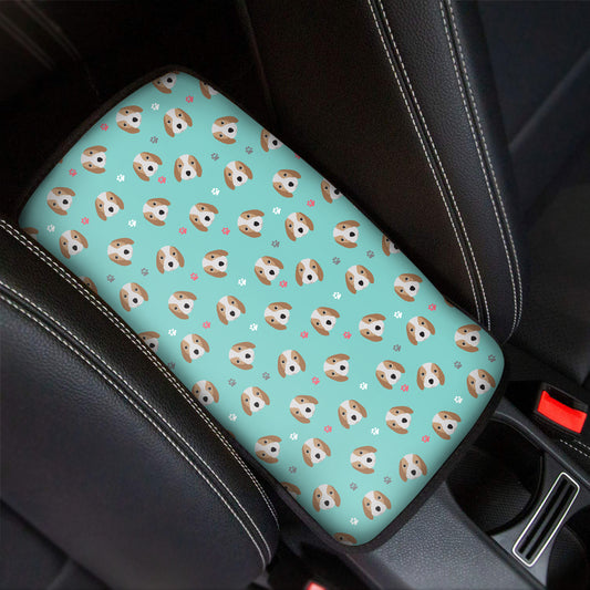 Adorable Beagle Puppy Pattern Print Car Center Console Cover