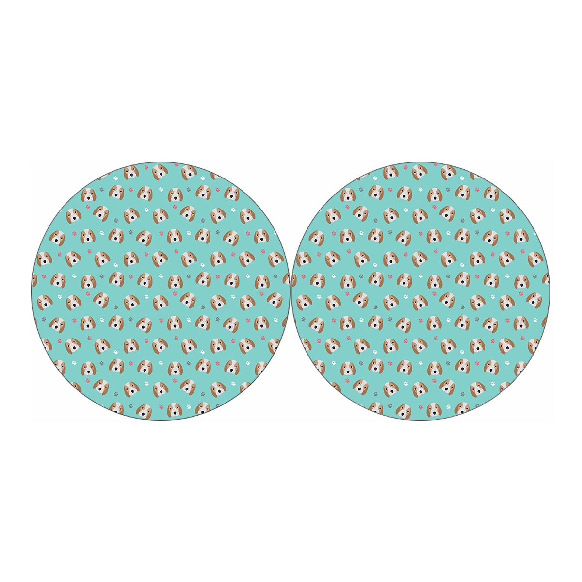 Adorable Beagle Puppy Pattern Print Car Coasters
