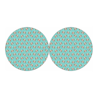 Adorable Beagle Puppy Pattern Print Car Coasters