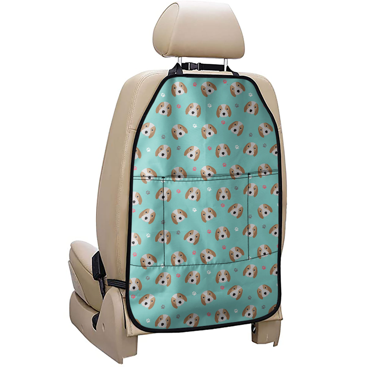 Adorable Beagle Puppy Pattern Print Car Seat Organizers