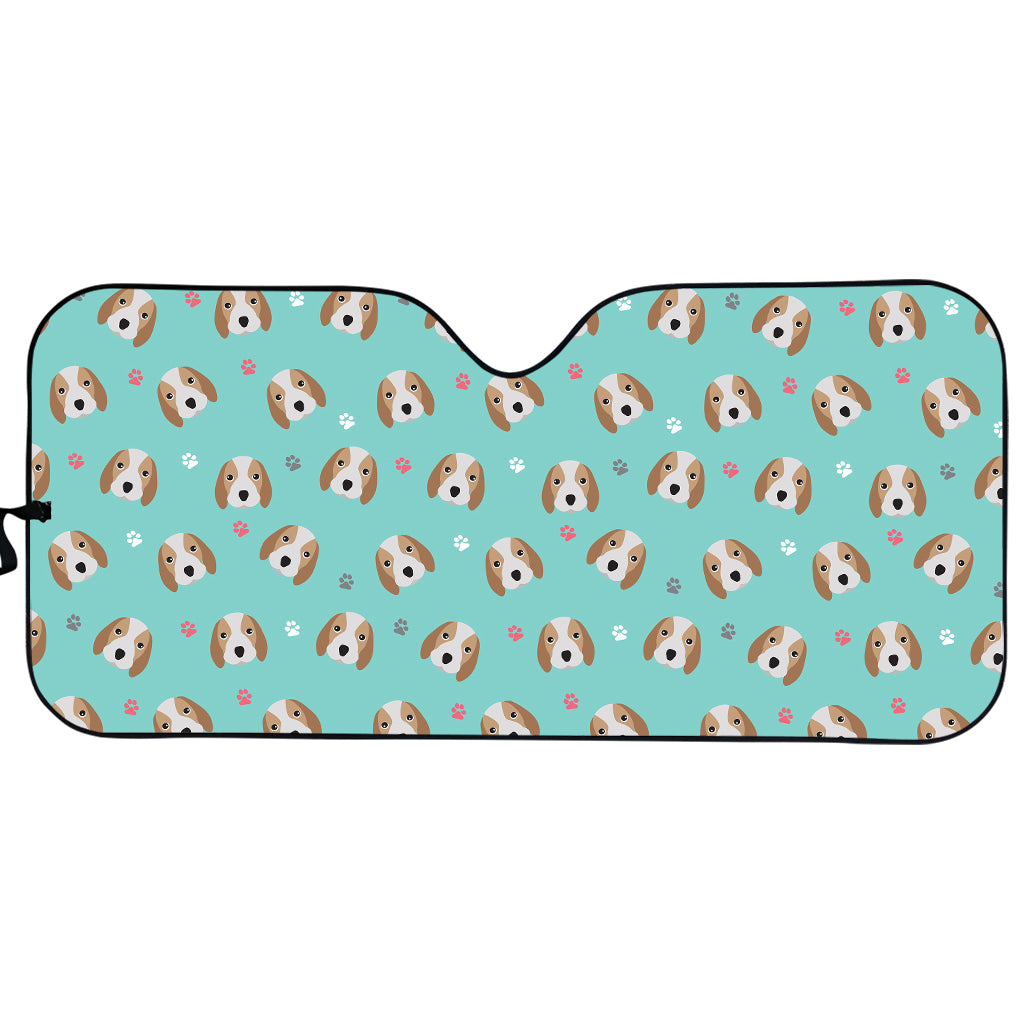 Adorable Beagle Puppy Pattern Print Car Sun Shade