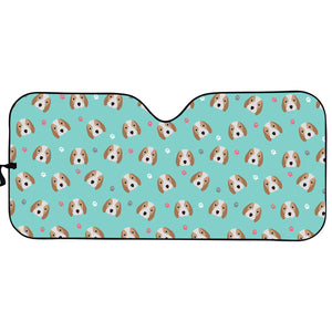 Adorable Beagle Puppy Pattern Print Car Sun Shade