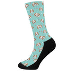 Adorable Beagle Puppy Pattern Print Crew Socks