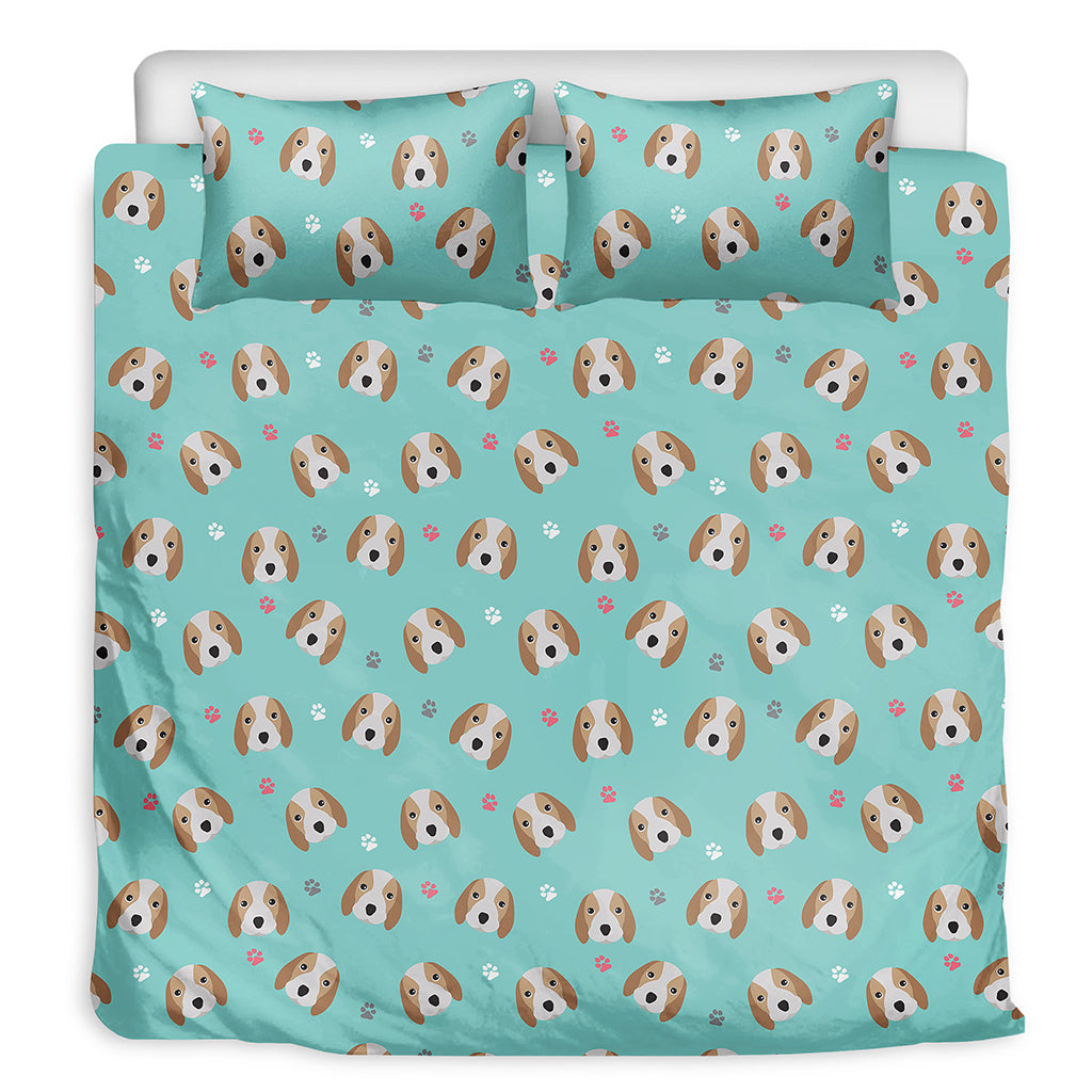 Adorable Beagle Puppy Pattern Print Duvet Cover Bedding Set