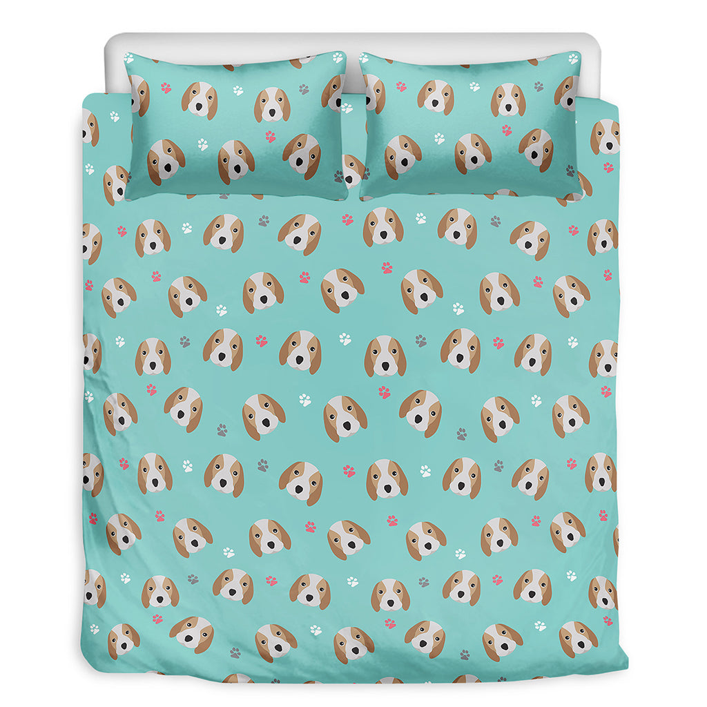 Adorable Beagle Puppy Pattern Print Duvet Cover Bedding Set