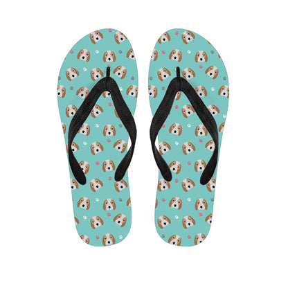 Adorable Beagle Puppy Pattern Print Flip Flops