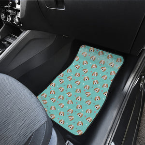 Adorable Beagle Puppy Pattern Print Front and Back Car Floor Mats