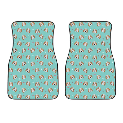Adorable Beagle Puppy Pattern Print Front Car Floor Mats