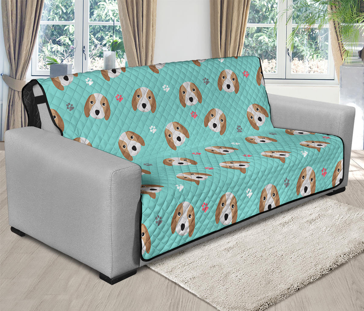 Adorable Beagle Puppy Pattern Print Futon Protector