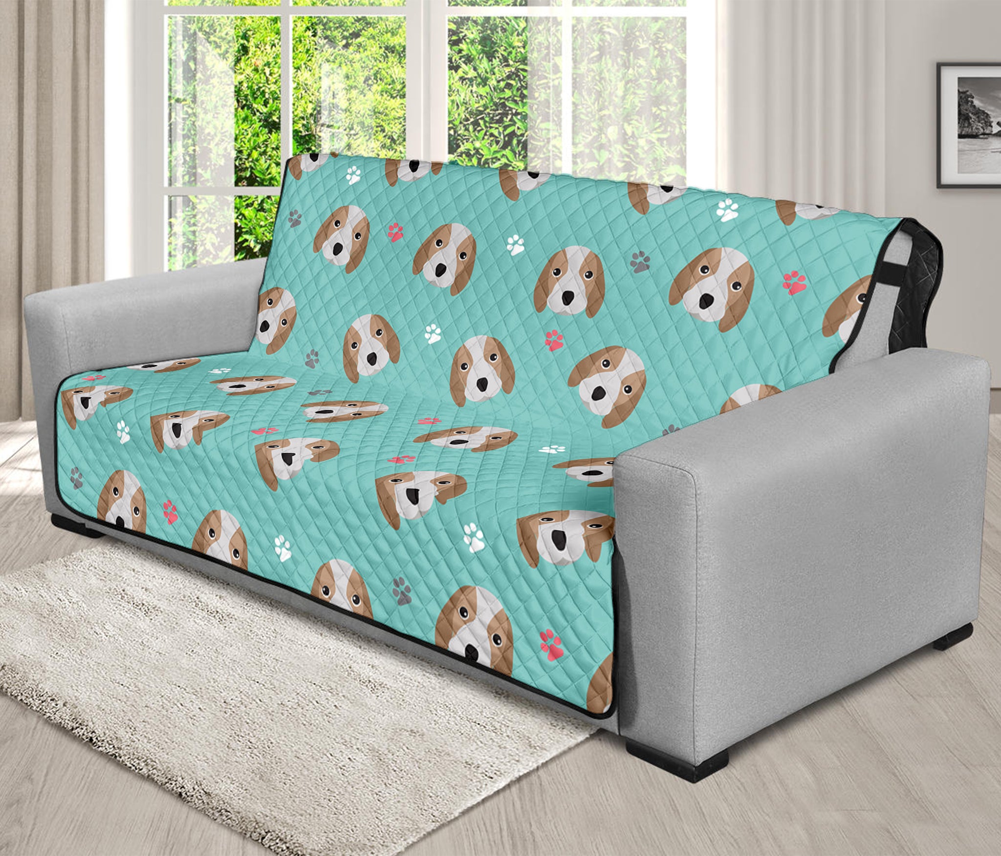 Adorable Beagle Puppy Pattern Print Futon Protector