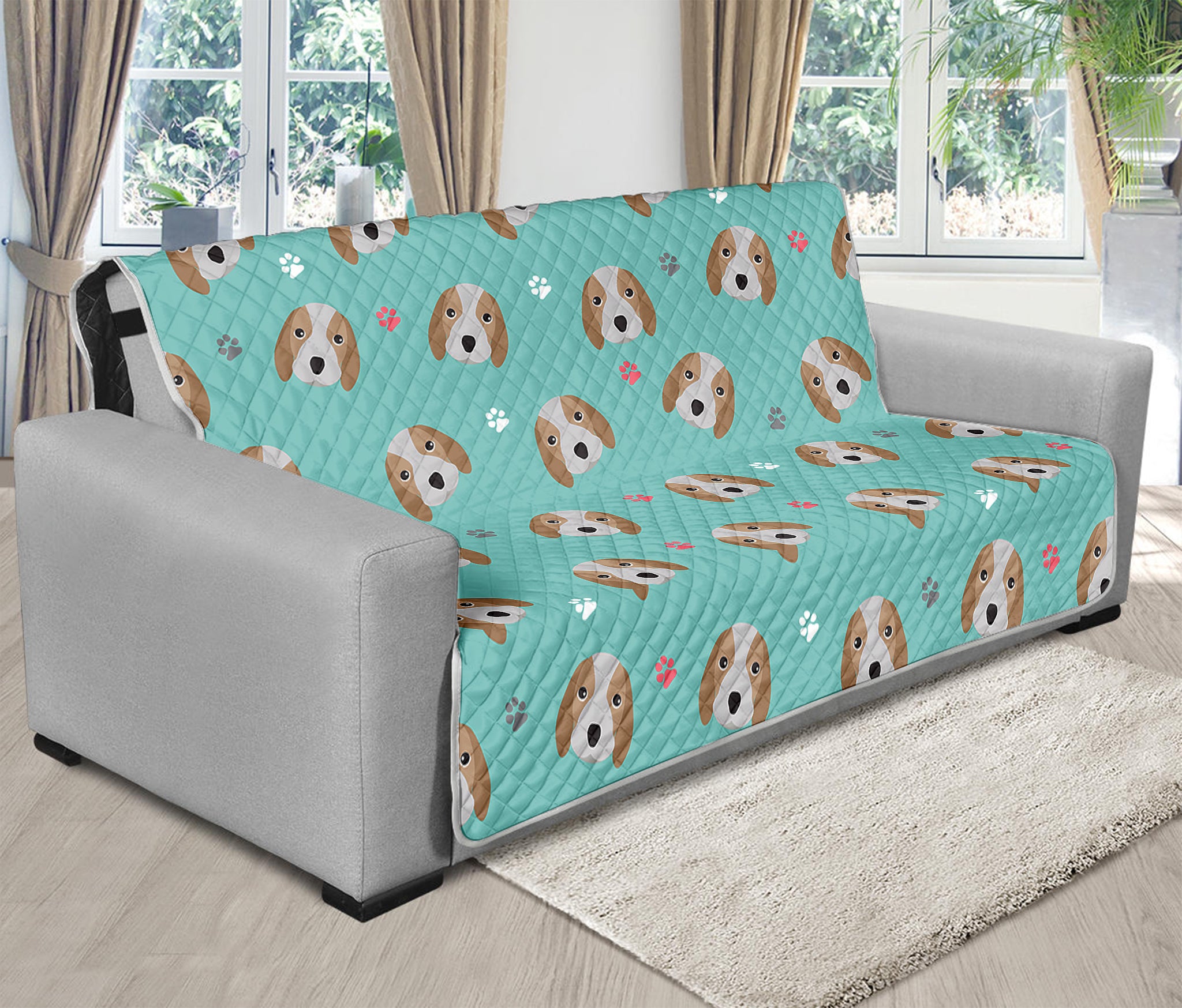 Adorable Beagle Puppy Pattern Print Futon Protector