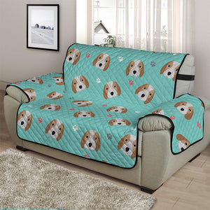 Adorable Beagle Puppy Pattern Print Half Sofa Protector