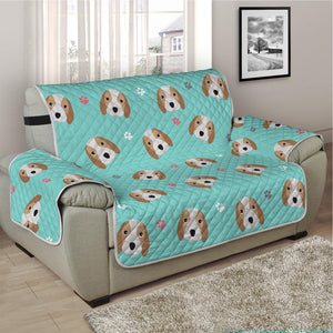 Adorable Beagle Puppy Pattern Print Half Sofa Protector