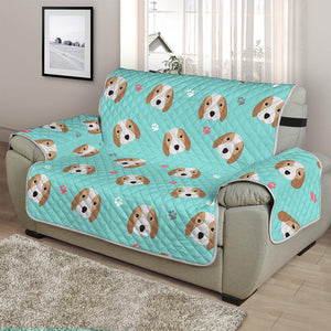 Adorable Beagle Puppy Pattern Print Half Sofa Protector