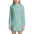Adorable Beagle Puppy Pattern Print Pullover Hoodie Dress