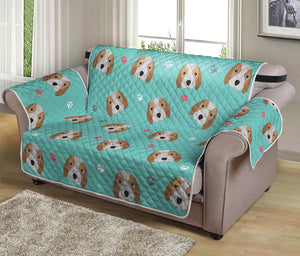 Adorable Beagle Puppy Pattern Print Loveseat Protector